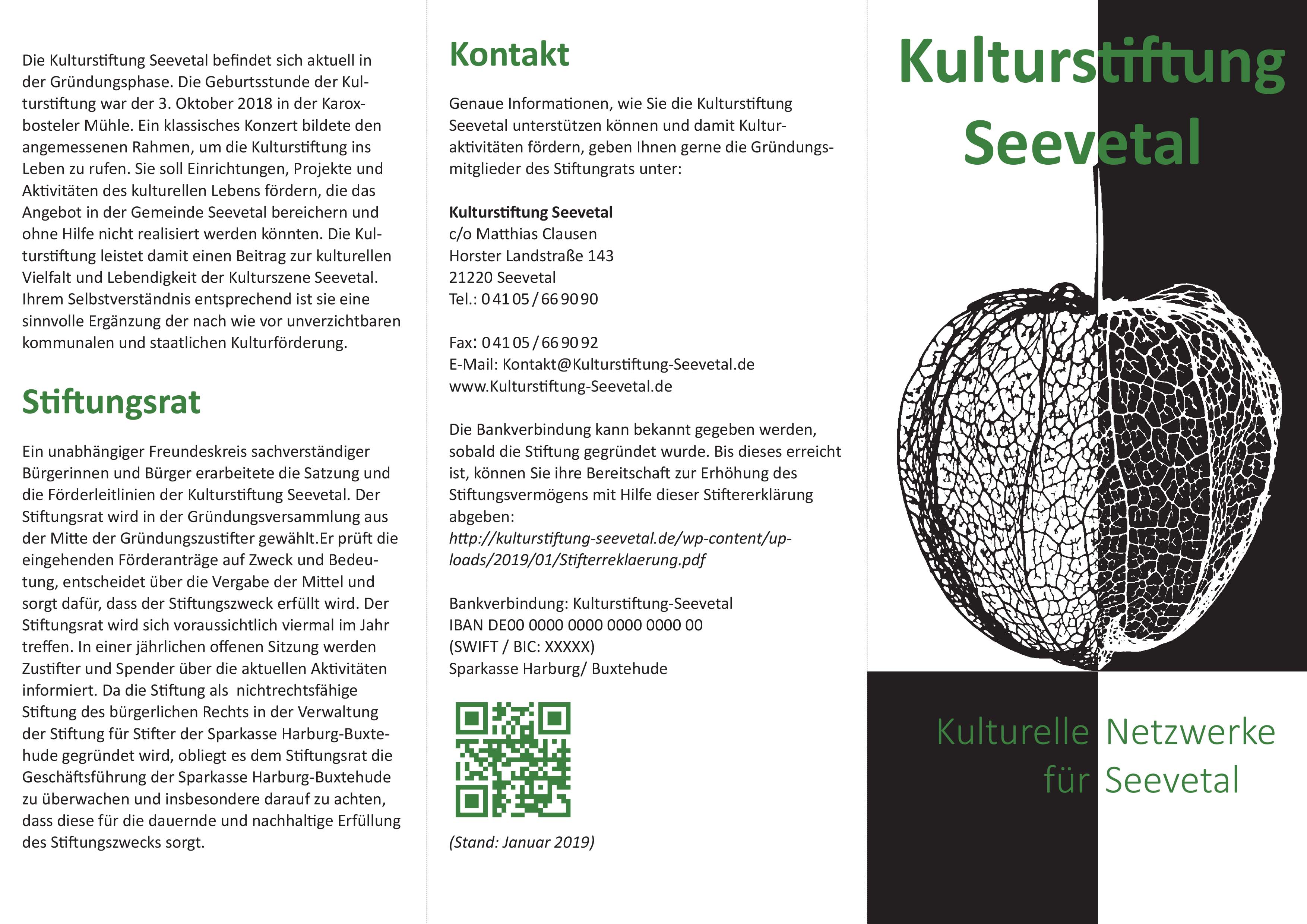 Faltblatt Kulturstiftung Seevetal-Gruendung